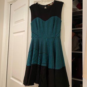 Anthropologie Teal/Black Dress